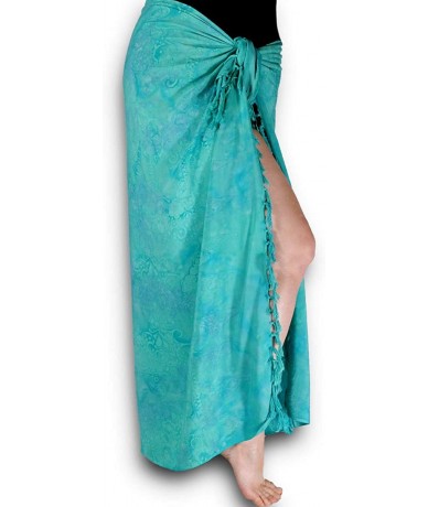 Cover-Ups Women's Sarongs- Swimsuit Cover up- Swimsuit wrap- Skirt - Aqua - CB18X4KL5DZ $35.68