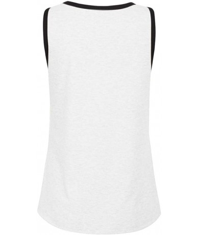 Tankinis Women's Summer Sleeveless Tank Tops Casual Leopard Print T-Shirts Tops - White - C5196SZH26L $24.98