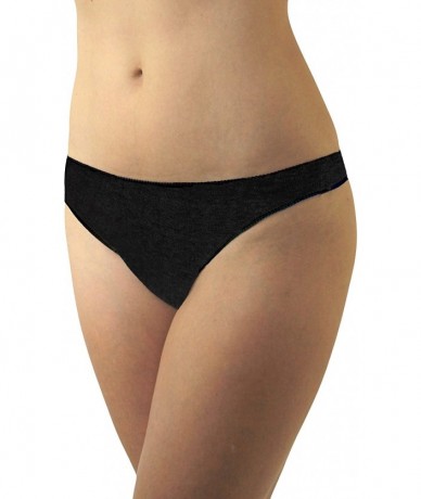 Sets Womens Disposable 100% Cotton Thong Panties - for Travel- Hospital Stays- Emergencies 10-Pack or 20-Pack - Black - CS18G...