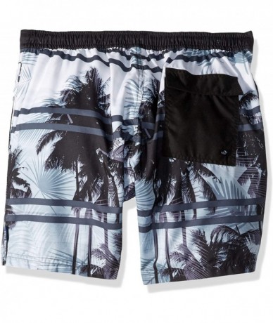 Trunks Men's Printed Drawstring Swim Trunk with 6 Inch Inseam - Tropical Print - C318L4NZTWY $40.67