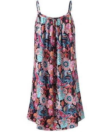 Cover-Ups Women's Summer Sleeveless Mini Dresses Vintage 3D Floral Print A Line Beach Tank Top Dress Sundress for Women 35 - ...