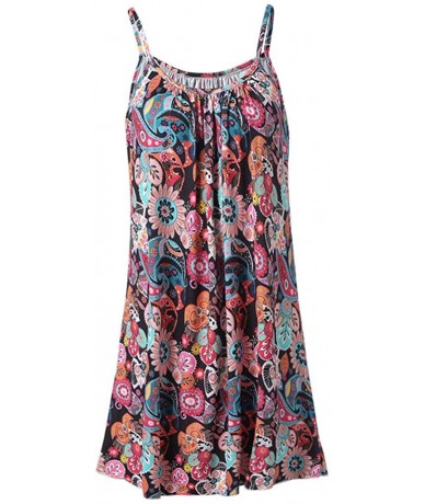 Cover-Ups Women's Summer Sleeveless Mini Dresses Vintage 3D Floral Print A Line Beach Tank Top Dress Sundress for Women 35 - ...