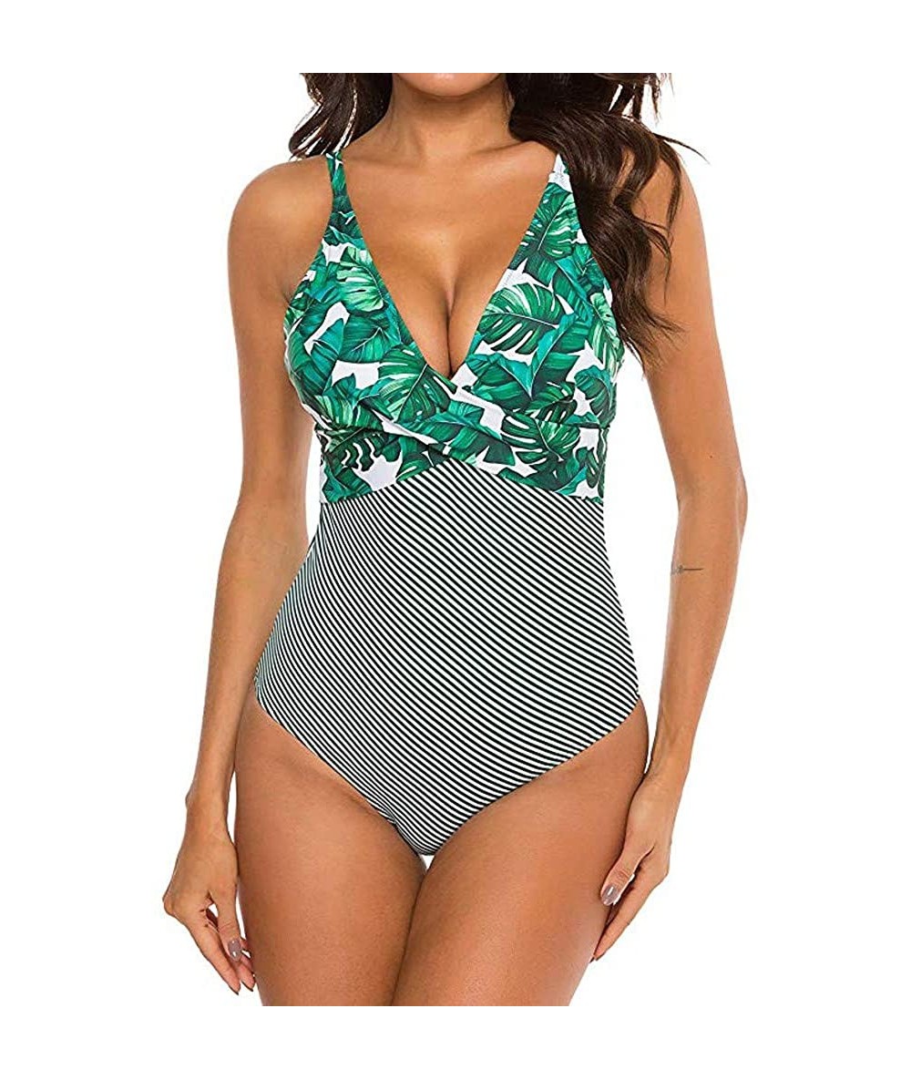 Cover-Ups Swimsuits for Women Plus Size-One Piece High Neck Plunge Mesh Tie Front Ruched Monokini Swimwear Bathing Suits - Z1...