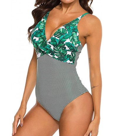 Cover-Ups Swimsuits for Women Plus Size-One Piece High Neck Plunge Mesh Tie Front Ruched Monokini Swimwear Bathing Suits - Z1...