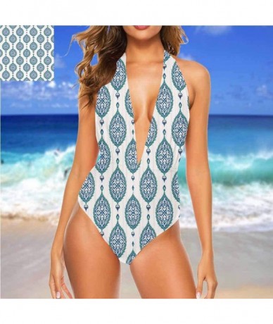 Cover-Ups High Cut Bikini Curles Abstract Nature- Unique and Comfortable - Multi 16 - CP19CA5RHNI $82.11