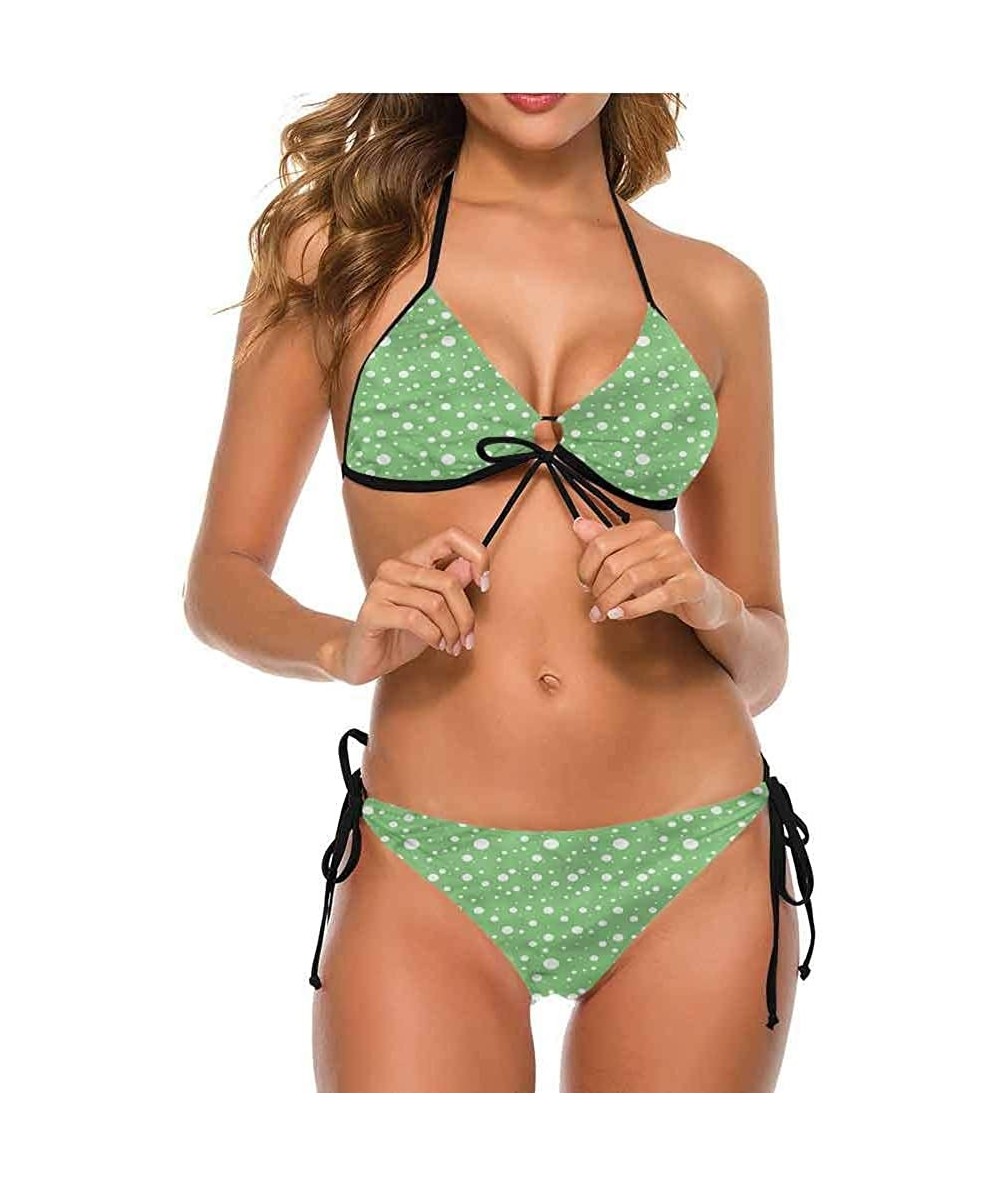 Bottoms Bathing Suit Green- Abstract Seaweed Nature for Beach/Hiking Activities - Multi 08-two-piece Swimsuit - CR19E74UMKC $...