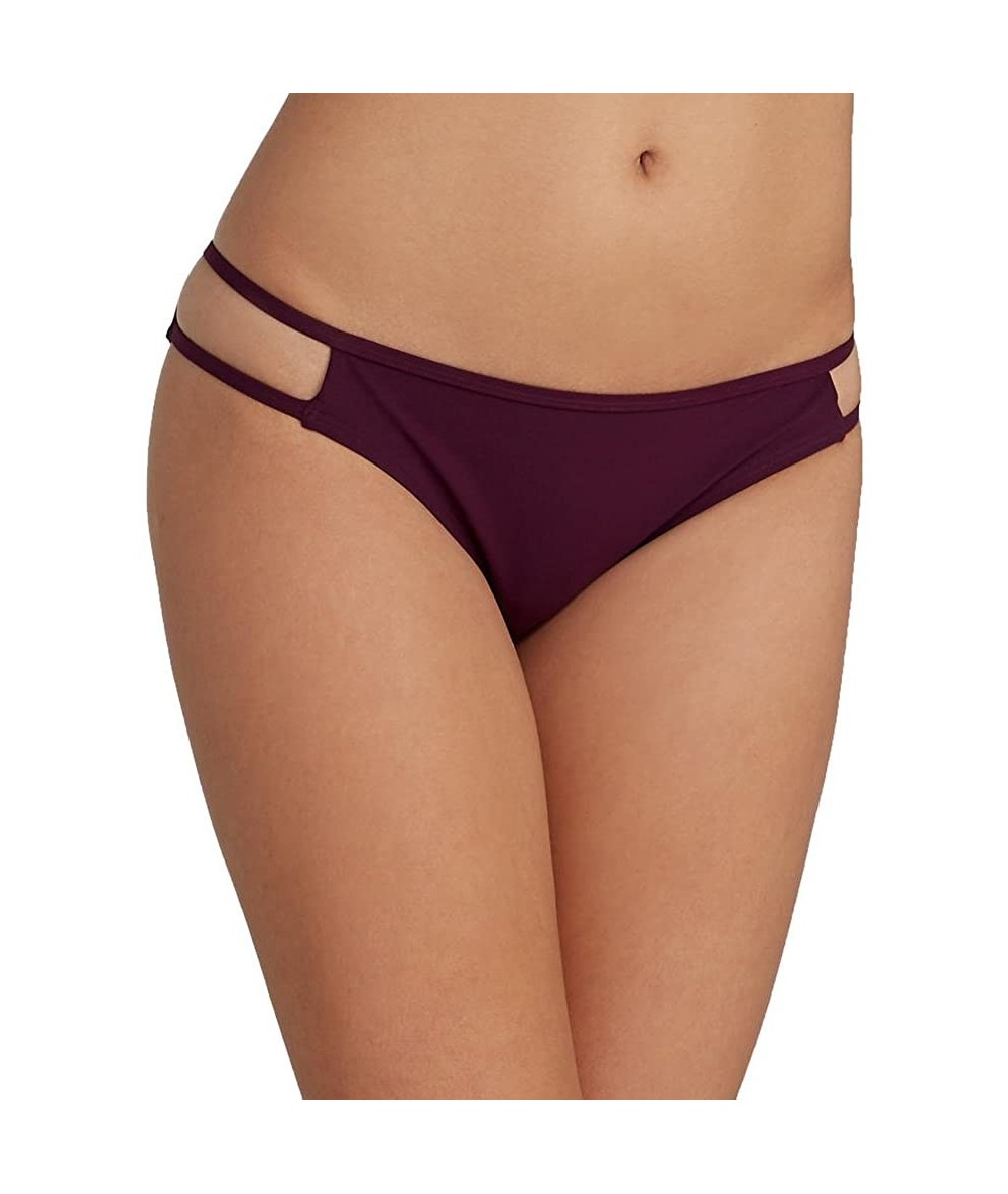 Bottoms Icon Bikini Bottom - Maroon - CR12MY7TPKZ $40.01