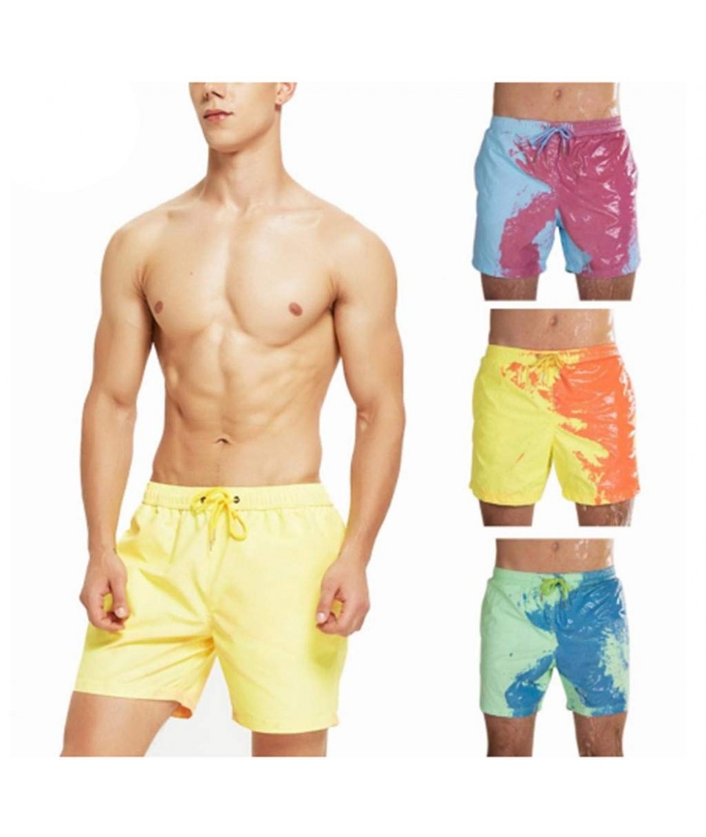 Board Shorts Mens Swimwear- Summer Magical Colour Changing Swim Trunks Quick Dry Beach Board Shorts Swimming Pants Swimsuits ...