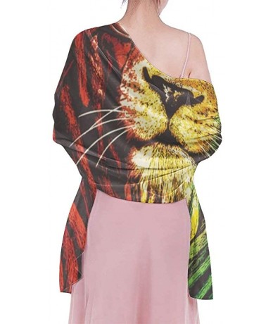 Cover-Ups Women Fashion Shawl Wrap Summer Vacation Beach Towels Swimsuit Cover Up - Reggae Rasta Lion - CH190TSZWZY $44.60