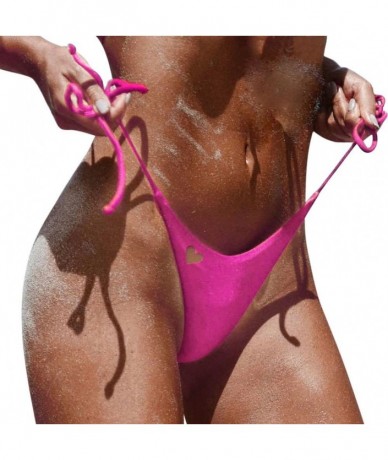 Sets Women Swimwear Brazilian Cheeky Bikini Bottom Side Tie Thong Bathing Swimsu - Hot Pink - CX190YU4RYU $17.50