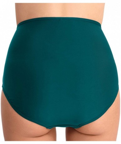 Tankinis Women High Waisted Bikini Bottoms Tummy Control Swimsuit Bottoms Ruched Full Coverage Swim Bottom High Rise B Green ...