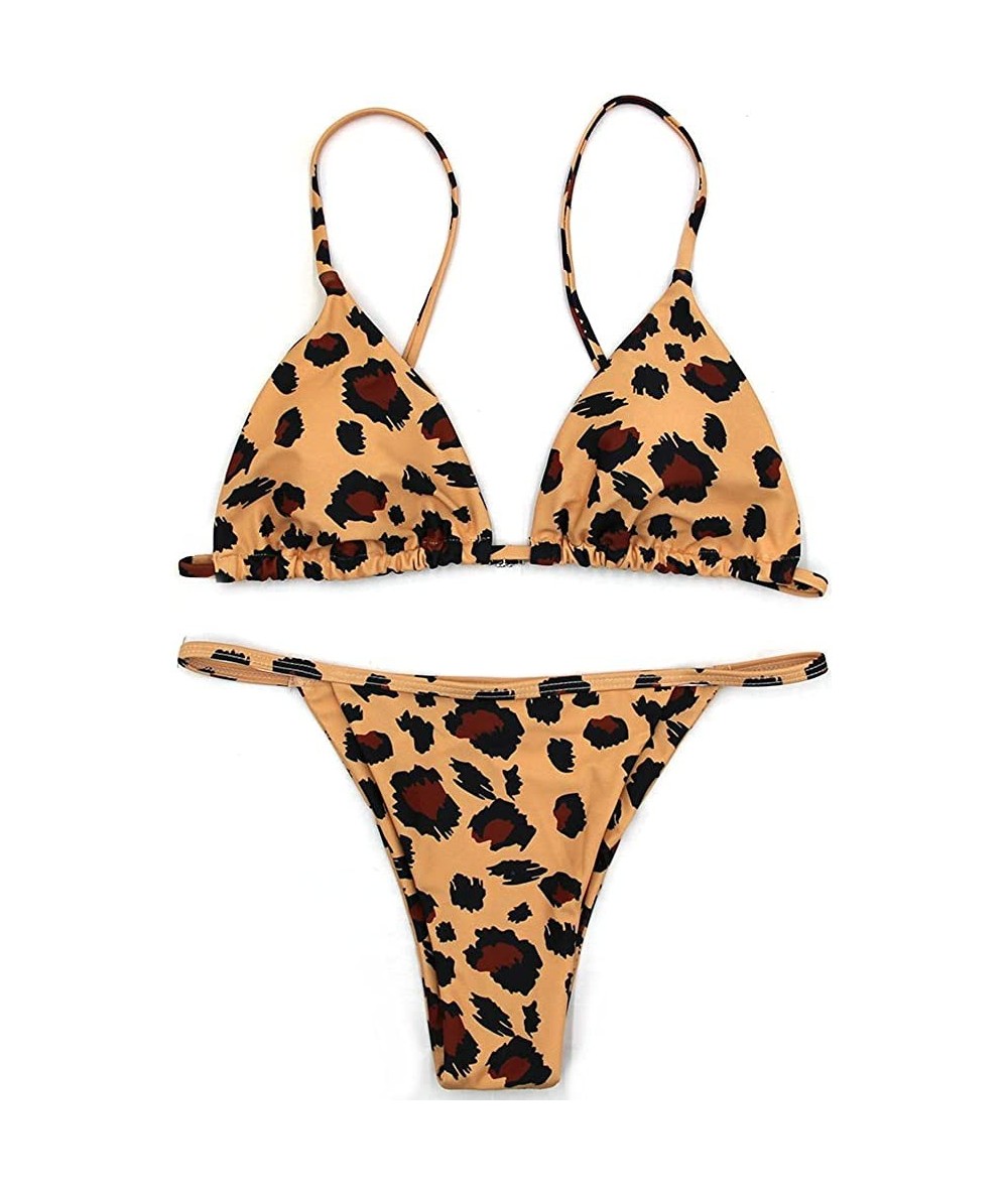 Sets Sexy Bikini Cheetah Leopard Print Swimwear Women Push Up Bikini Micro Thong Swimsuit Bathing Suit Brazilian Biquini - Pr...