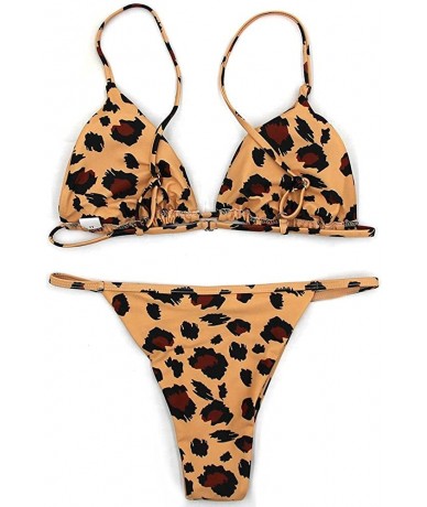 Sets Sexy Bikini Cheetah Leopard Print Swimwear Women Push Up Bikini Micro Thong Swimsuit Bathing Suit Brazilian Biquini - Pr...