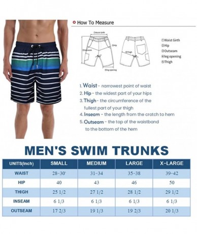 Board Shorts Men's Chubbies Swim Trunks Funny Beach Shorts Bathing Suit - Navywhite Stripe - CQ190SN28KA $28.19