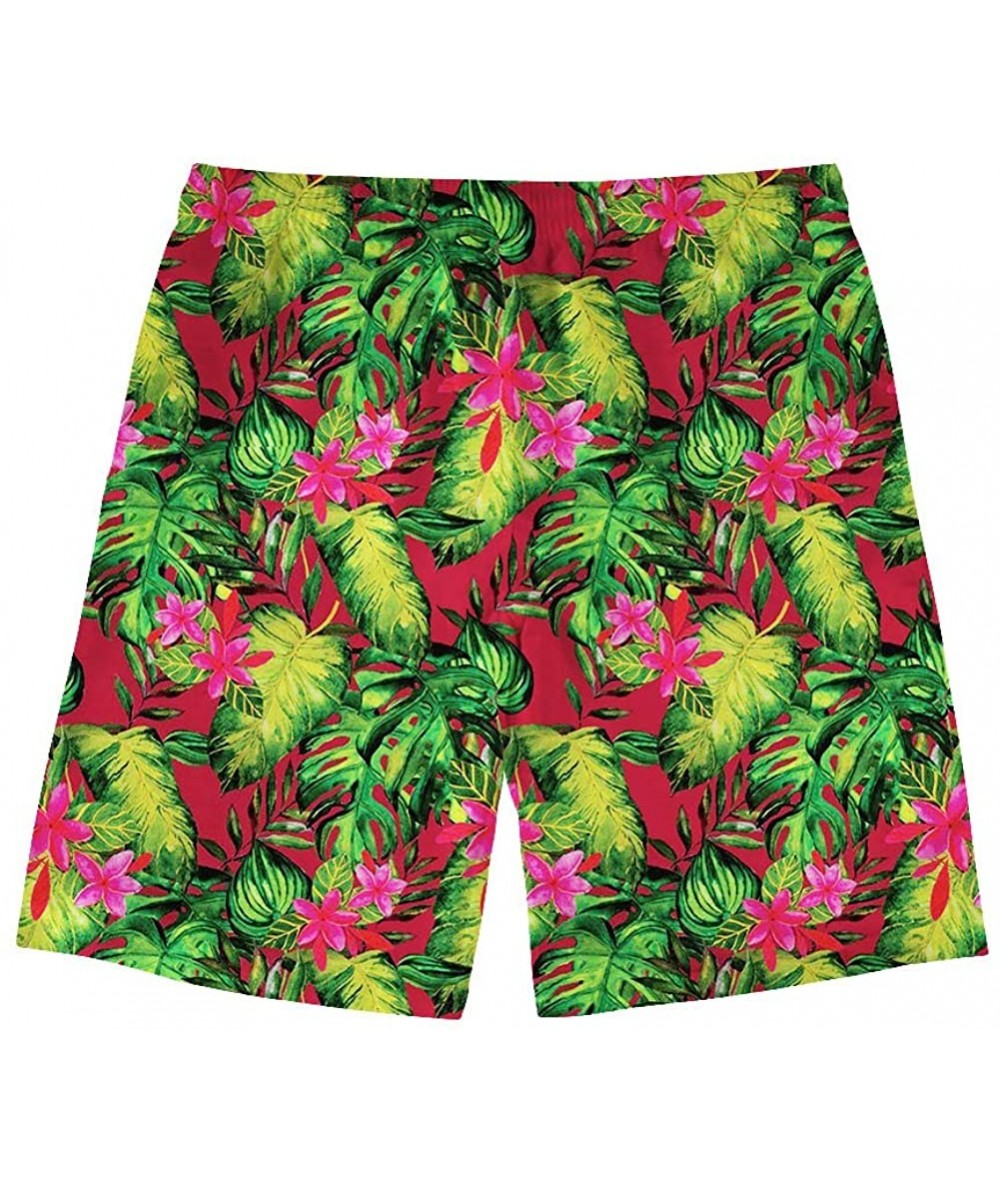 Board Shorts Men's Beach Surfing Boardshors Swim Trunk Hawaiian Shorts - Hawaiian 6 - CB194THKLZG $46.75