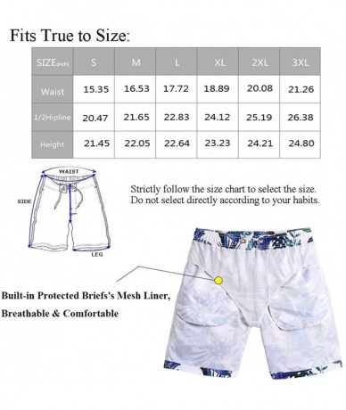 Board Shorts Men's Beach Surfing Boardshors Swim Trunk Hawaiian Shorts - Hawaiian 6 - CB194THKLZG $46.75