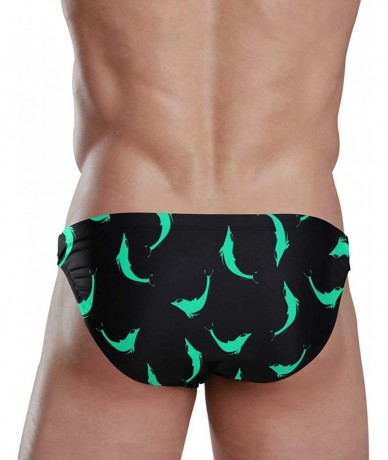 Briefs Mens Swim Briefs Trunk Bread Donuts Black Athletic Swimsuit Beach Shorts Board Triangle Bikini Swimwear - Fish - CP18W...