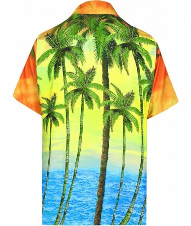 Cover-Ups Men's Regular Fit Fashion Short Sleeve Hawaiian Shirt - Pumpkin Orange_aa337 - C818ALKU8C7 $26.01