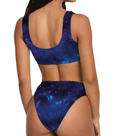 Sets Womens Printed Tankini Set Shorts Two Piece Swimsuit Bathing Suits - Galaxy - CF193EI3N8E $41.20