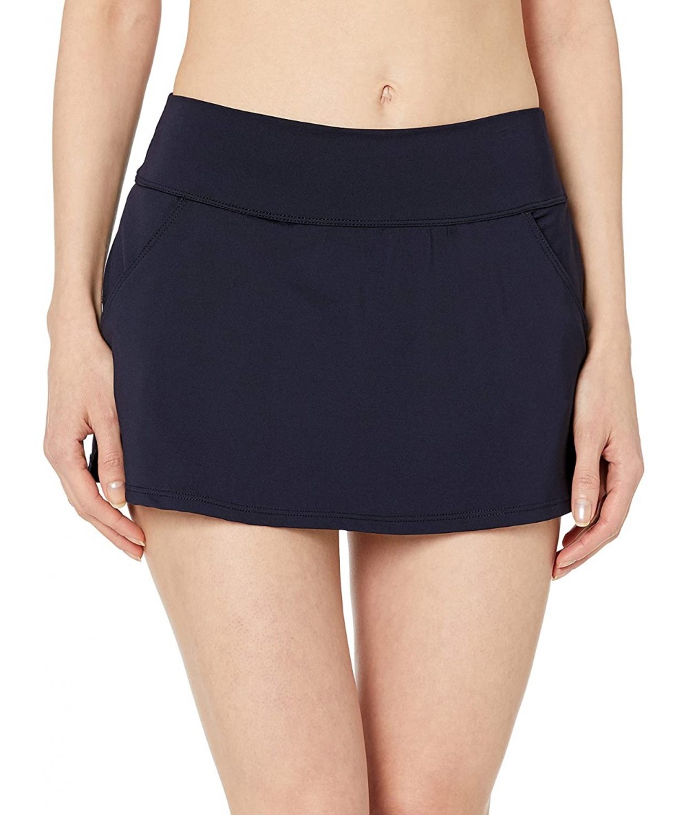 Tankinis Women's Mid-Rise Core Flattering Wide Waistband Swim Skirt - Deep Sea Navy - CQ18NTWMIY8 $82.73