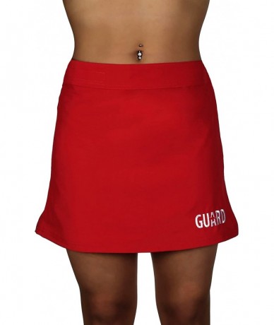 Cover-Ups Women's Guard Swimwear Cover Up Skirt - Red - CU17YELX6YK $43.53