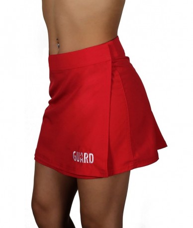 Cover-Ups Women's Guard Swimwear Cover Up Skirt - Red - CU17YELX6YK $43.53