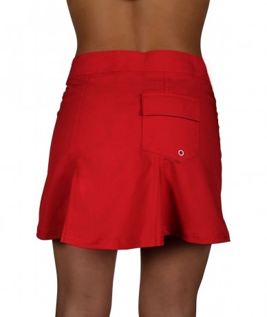 Cover-Ups Women's Guard Swimwear Cover Up Skirt - Red - CU17YELX6YK $43.53