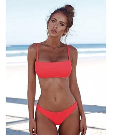 Sets Bikinis 2019 Woman Swimsuit Female Swimwear Thong Bikini Swimming Suit For Women Solid Bather Bikini Sexy (red 023 - L) ...