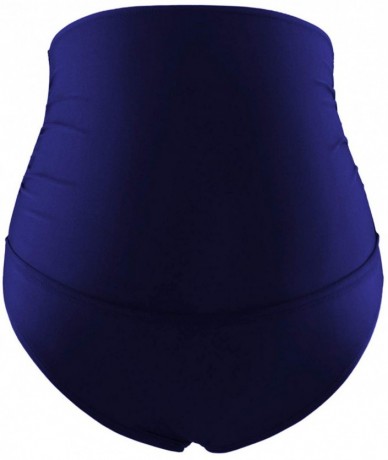 Tankinis Maternity Swimsuits Bottoms High Waisted Bikini Bottom Swimwear Briefs - Navy - C81970IT78T $35.27