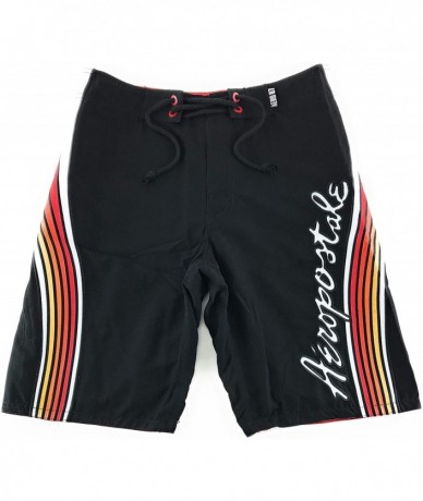 Board Shorts Men's Board Shorts Swim Suit - Black Logo 7210 - CY18HEZNKWW $52.01