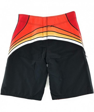 Board Shorts Men's Board Shorts Swim Suit - Black Logo 7210 - CY18HEZNKWW $52.01