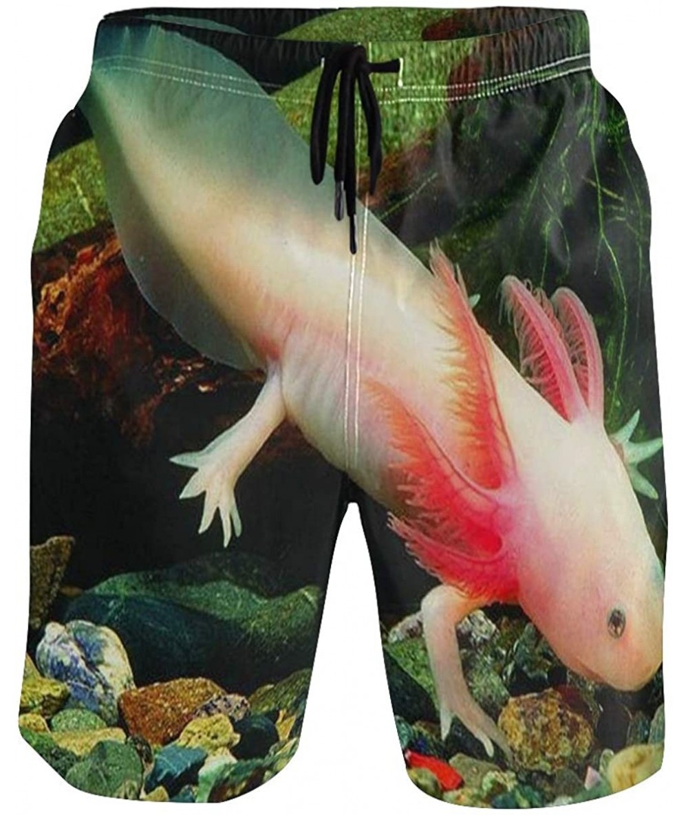 Board Shorts Mens Surfing Shorts Boxing Kangaroo Golden Swim Trunks Shorts - Axolotl Mexican Walking Fish - C718X7Z6LX3 $49.61