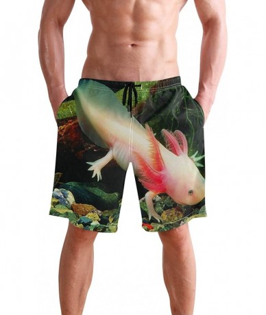 Board Shorts Mens Surfing Shorts Boxing Kangaroo Golden Swim Trunks Shorts - Axolotl Mexican Walking Fish - C718X7Z6LX3 $49.61