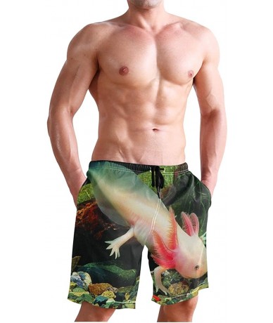 Board Shorts Mens Surfing Shorts Boxing Kangaroo Golden Swim Trunks Shorts - Axolotl Mexican Walking Fish - C718X7Z6LX3 $49.61