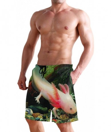 Board Shorts Mens Surfing Shorts Boxing Kangaroo Golden Swim Trunks Shorts - Axolotl Mexican Walking Fish - C718X7Z6LX3 $49.61