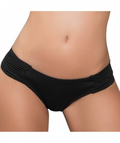 Tankinis 6851 Waistband Ruched Panty - Black - C812G3ITDW5 $31.35