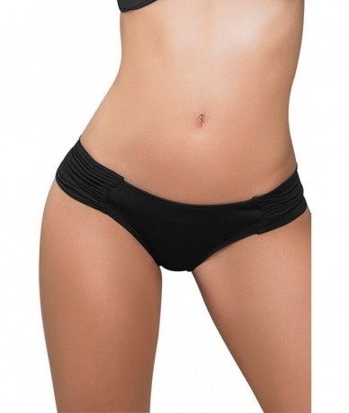 Tankinis 6851 Waistband Ruched Panty - Black - C812G3ITDW5 $31.35