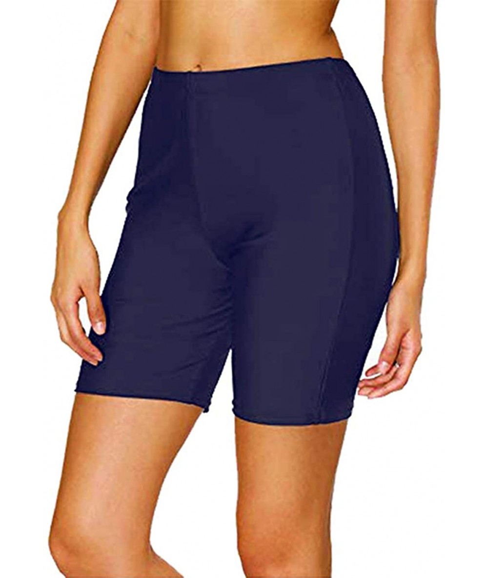 Tankinis Women's Swim Shorts Beach Swim Bottoms Boardshorts Swimwear Boy Leg Bottoms - Navy-2 - C018UT34ZGU $30.13