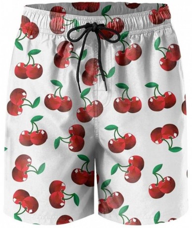 Trunks Unicorn Dinosaur Donuts Snacks Mens Swim Trunks Quick Dry Slim Fit Beach Shorts Beach Wear - Fruit Cherry - CU18X77LXI...