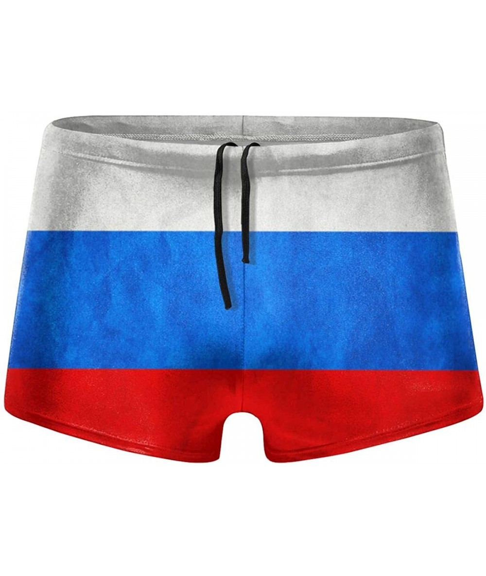 Briefs Men's Swimwear Briefs Swim Trunk American Flag Bikini Boxer Swimsuit - Russia Grungy Flag 28 - CH19CCWZR75 $48.86