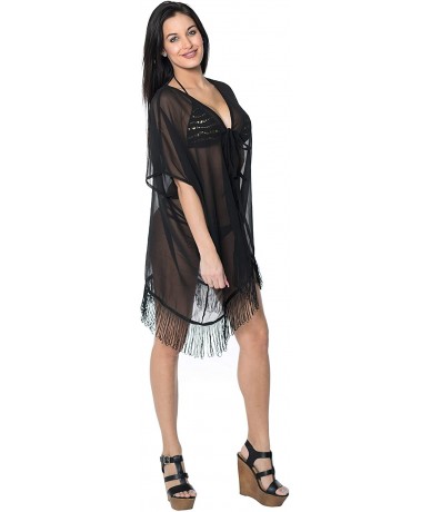 Cover-Ups Women's Plus Size Beach Dress Kaftan Sun Dresses for Women Printed A - Black_n872 - CG12BXO5ET5 $41.57