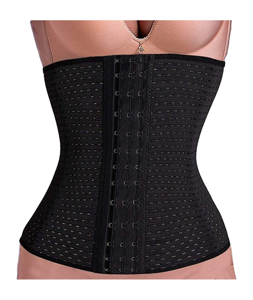 Tankinis Hollowing Outs Corsets Women Corsets Shaping The Abdomen and Tied Waists Corsets - Black - C41953O0XED $17.63