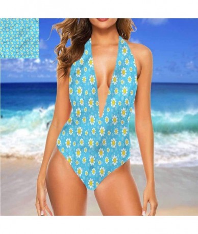 Cover-Ups Custom Cute Swimwear Yellow and Blue- Retro Tile Pattern Very Unique and So Cute - Multi 08 - CJ19D6ELX54 $82.31