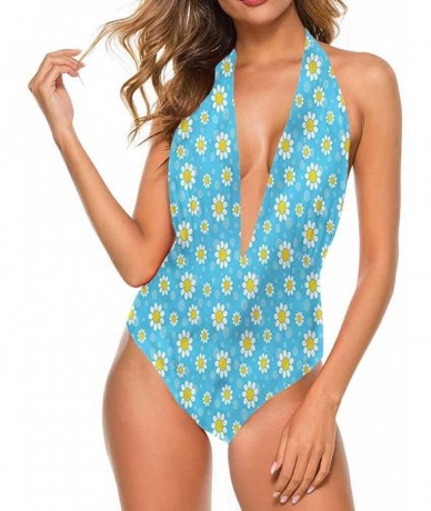 Cover-Ups Custom Cute Swimwear Yellow and Blue- Retro Tile Pattern Very Unique and So Cute - Multi 08 - CJ19D6ELX54 $82.31