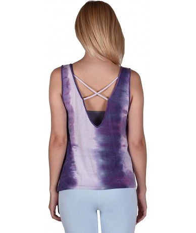 Rash Guards Women Plus Size UPF 50+ Tankini Top Swim Rash Guard - Purple_b - CS180ATG05W $33.09