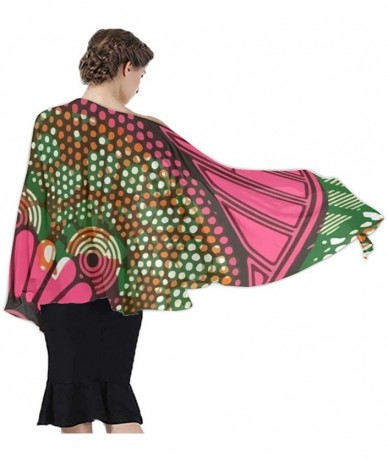 Cover-Ups Women Fashion Shawl Wrap Summer Vacation Beach Towels Swimsuit Cover Up - African Art Flower Dots - C2190HIUKZX $44.96