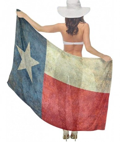 Cover-Ups Women Chiffon Scarf Summer Beach Wrap Skirt Swimwear Bikini Cover-up - Vintage Texas Flag - CZ190HHXUU0 $43.38