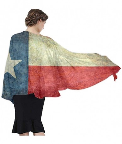 Cover-Ups Women Chiffon Scarf Summer Beach Wrap Skirt Swimwear Bikini Cover-up - Vintage Texas Flag - CZ190HHXUU0 $43.38