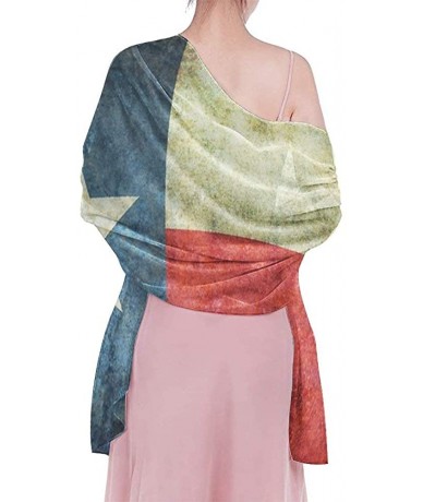 Cover-Ups Women Chiffon Scarf Summer Beach Wrap Skirt Swimwear Bikini Cover-up - Vintage Texas Flag - CZ190HHXUU0 $43.38