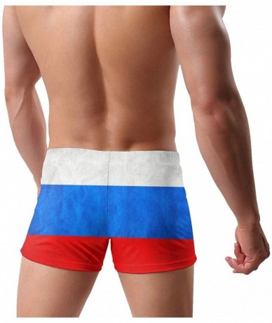 Briefs Men's Swimwear Briefs Swim Trunk American Flag Bikini Boxer Swimsuit - Russia Grungy Flag 28 - CH19CCWZR75 $48.86